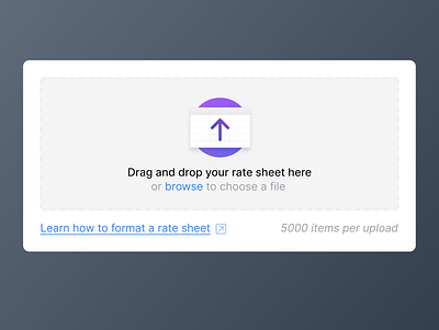 Upload a rate sheet app design design system file upload form form controls illustration interface settings ui uiux upload web