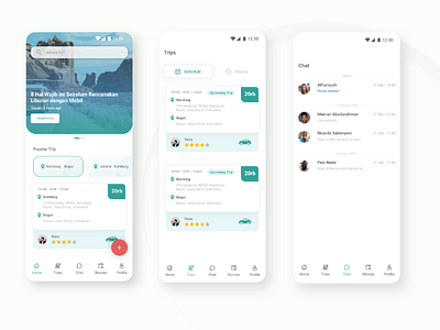 Nebengers App android chat design home ios mobileapp trips ui ux