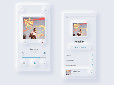 neumorphic music player