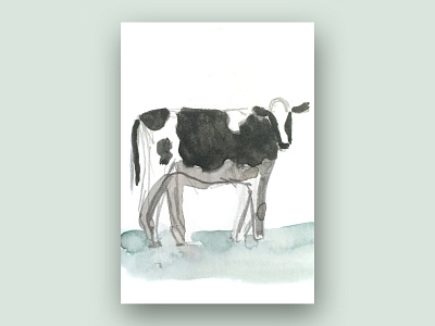 cow (from a farm animals series) contrast cow digital art digital illustration drawing farm farm animal farmer illustration kids kids illustration pattern pattern a day pattern design watercolor watercolour