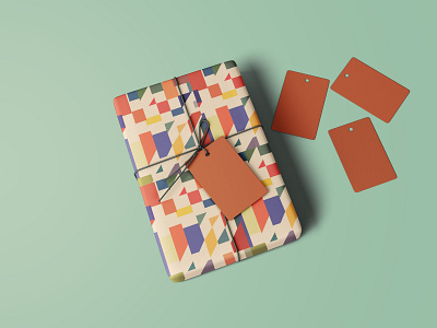 tape geometry wrapping paper mock up