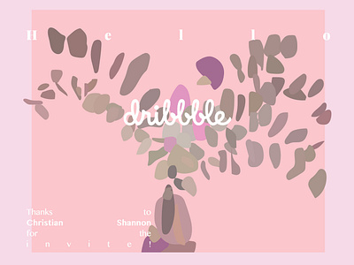 Hello Dribbble! debut digital art drawing hello dribbble illustration vector