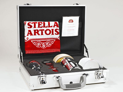 Stella Artois Custom Product Launch Briefcase by Sneller advertising branding custom packaging made in usa marketing packaging presentation packaging promotion promotional packaging sneller creative