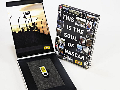 NASCAR Custom Flash Drive Press Kit Marketing Kit by Sneller advertising branding custom packaging made in usa marketing packaging presentation packaging promotion promotional packaging sneller creative promotions