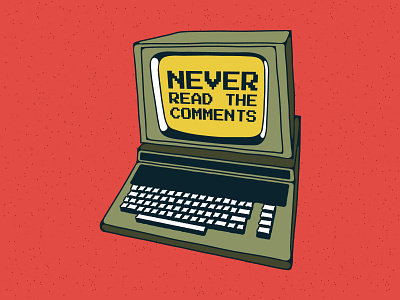 Never read the comments ai cover design illustration vector