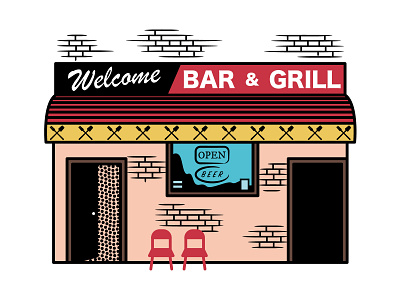 Bar & Grill ai illustration ui vector