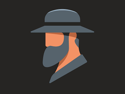 Beard man in hat ai flat design illustration ui vector