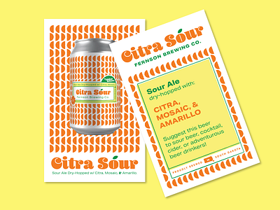 Citra Sour Server Cards beer beer art beer label branding citrus fruit orange print sioux falls south dakota