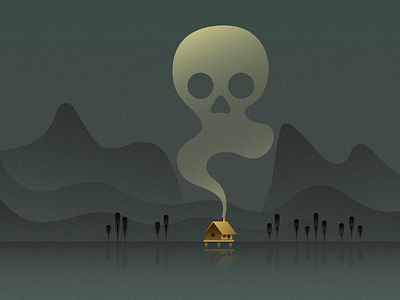 Swamp Cabin adobe illustrator beginner graphic designer illustration inspiration inspired swamp cabin vector art