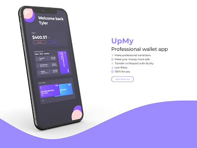 UpMy | Professional wallet app app app design application application design application ui credit card money professional purple ui ux wallet wallet app wallet ui
