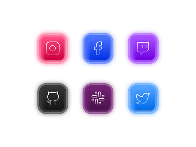 Icons app app design application application design application ui branding facebook github gradient icon icon design icons instagram slack twitch twitter ui ux
