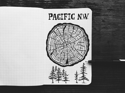 Pacific Northwest - Brainstorming brainstorming field notes illustration northwest pacific pine trees