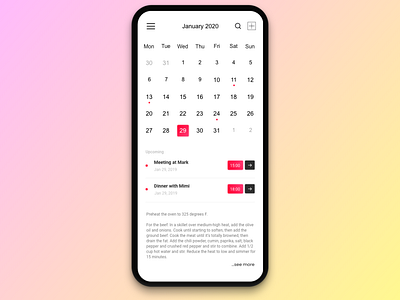 #038 Calendar | Daily UI