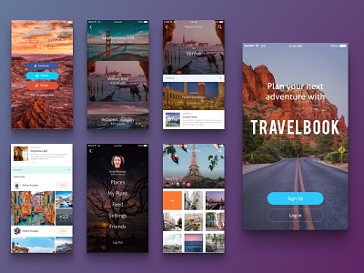 Social Travel App android mobile design concept ios social travel