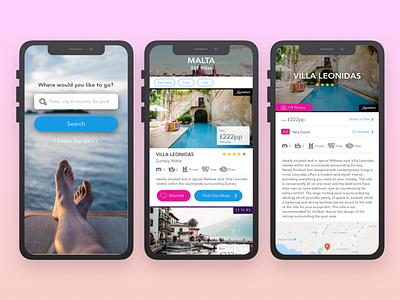 Villa Rental App android mobile design concept ios travel villa