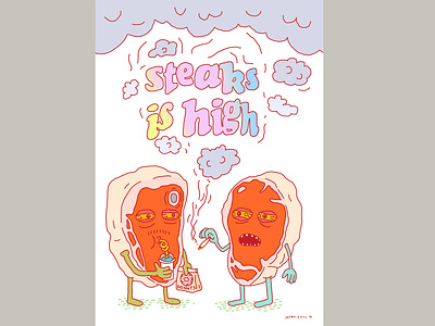 Steaks Is High poster 2d comic design funny humor illustration music art poster poster design