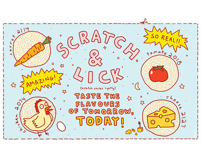 Scratch & Lick 2d advertising branding carrot illustration chicken illustration comic editorial funny humor illustration tomato illustration
