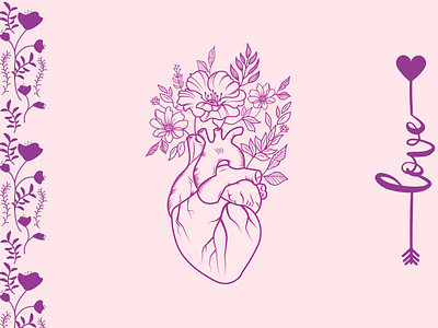 Nature Love for Valentine’s Day dribbbleweeklywarmup heart love nature nature love weekly warm up