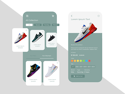 Online Footwear Store App Design Concept app concept app design app ui canva canva design footwear mobile app mobile app design online store