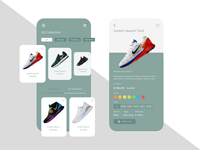 Online Footwear Store App Design Concept