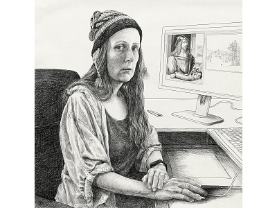 self-portrait, Dürer art digital drawing portrait