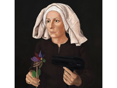 Jan van Eyck art digital painting portrait