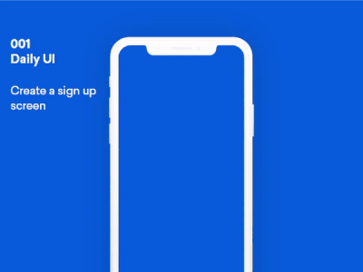 Sign up screen