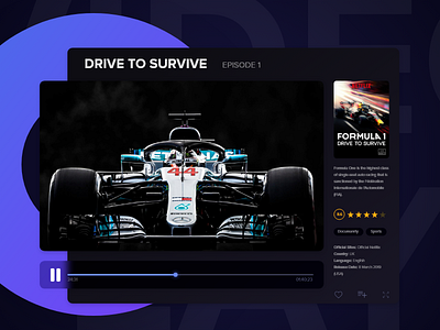 Video Player Daily UI challenge adobe xd daily ui formula 1 template ui design uiux ux design video player webdesign