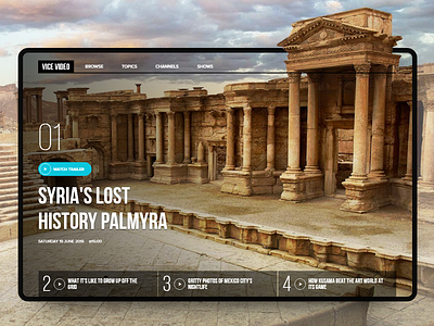 Vice Video home page adobe xd daily ui landing page ux design video webdesign
