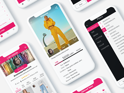 MoyGarderob e-commerce appliation accessories adobe xd android app clothing daily ui ecommerce filtering filters ios mobile ui product page products profile purchase secondhand uiux ux design worderob