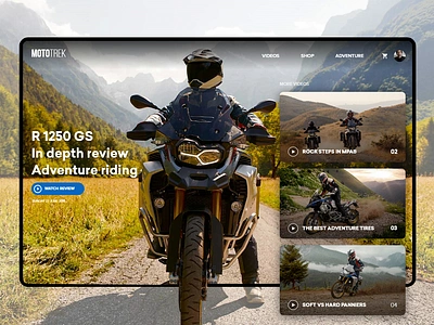 Mototrek website redesign adobexd adventure design dribbblers inspiration interaction interface iosinspiration motorcycle player ui uidesign uitrends userexperience userinterface ux uxdesignmastery video webdesign wireframe