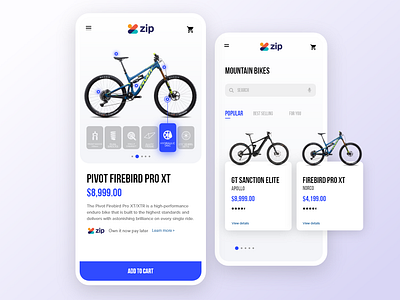 Mountain Bike product screen adobexd appdesign graphic inspiration interaction interface iosinspiration minimal minimalism mountain bike product page purchase search results ui uidesign uitrends userexperience userinterface ux wireframe