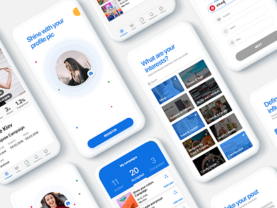 Influencer Marketing app adobexd appdesign clean design dribbblers influencer marketing inspiration interaction interface iosinspiration minimal ui uidesign uitrends userexperience userinterface ux uxdesignmastery wireframe