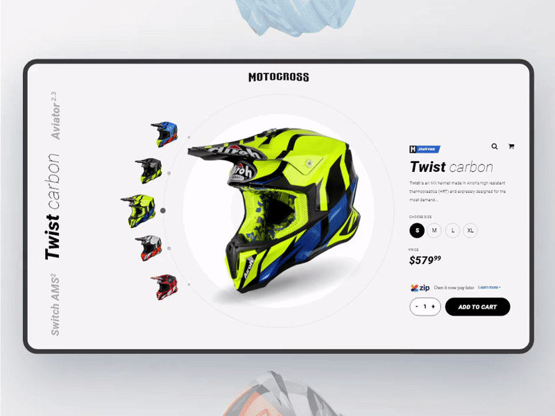 Product Page Interaction appdesign booking design ecommerce graphic inspiration interaction landing page minimal motorcycle motorcycle helmets productpage ui uidesign uitrends userexperience userinterface ux webdesign wireframes