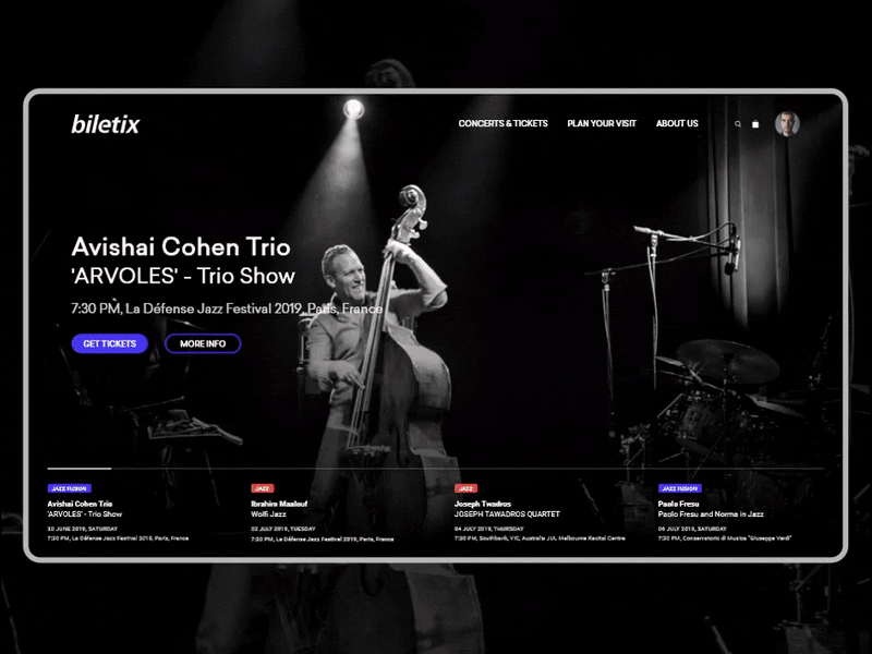 Music concerts booking website adobexd appdesign booking concert design dribbblers inspiration interaction interface minimal music ui uidesign uitrends userexperience userinterface ux uxdesignmastery webdesign wireframe