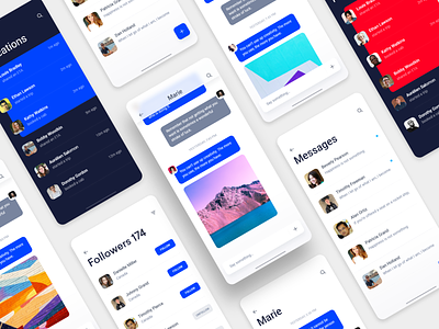 Messaging app for iOS chat and follow adobexd appdesign design dribbblers free ui freebie inspiration interaction interface iosinspiration minimal photos ui uidesign uitrends userexperience userinterface ux uxdesignmastery wireframe