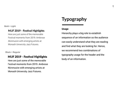 Melbourne International Jazz Festival 2020 Concept - Typography