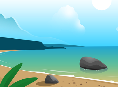 sea shore design illustration landscape photoshop vector