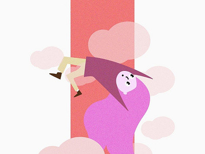 Falling girl cartoon illustration