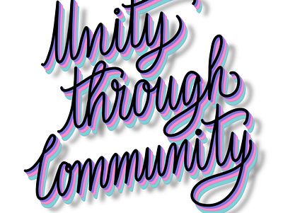 Unity through Community illustration procreate typogaphy