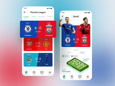 Sport Match App 2020 design 2020 trend 2020 ui trends app colorful minimal mobile mobile app sport ui uiux