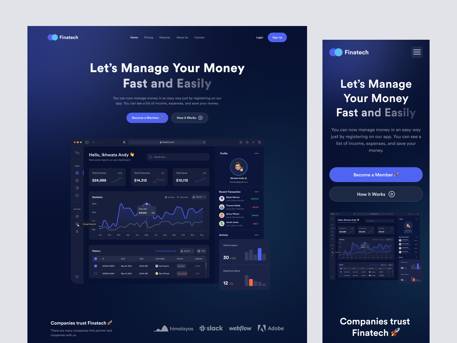 Finatech - Finance Landing Page by Ikhwata Andy for Dipa Inhouse on ...