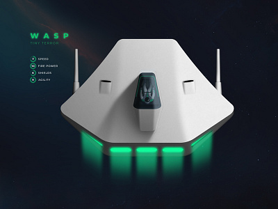Wasp Spacecraft - Game Concept game graphic design illustration space spacecraft ui