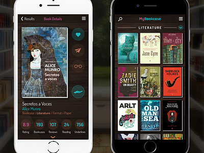 My Bookcase - App for app readers app app design bookcase books ui ux