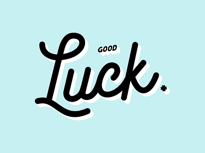 Good Luck clean lettering minimal mint st. patricks day