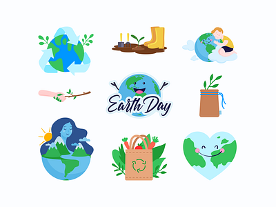 50 Years Of Earth Day app bannersnack design earth day environment flat graphic design illustration nature