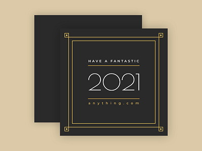 New Year Card 2021 app bannersnack black card clean design elegant flat gold graphic design greeting minimal new year template template design