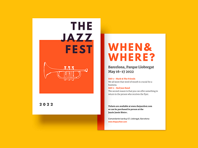 Jazz Festival Flyer app clean creatopy design festival flyer graphic design jazz minimal orange red template