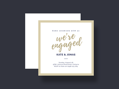 Engagement Invitation app bannersnack card clean creatopy design elegant engagement engagement invitation flat gold golden graphic design invitation layout minimal template