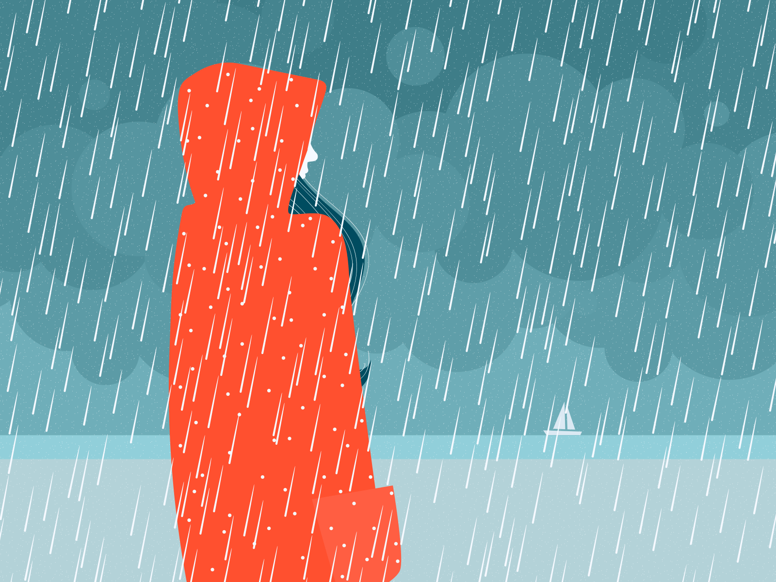 Rainy Day adobe illustrator adobe photoshop animation design flat gif graphic design illustration minimal